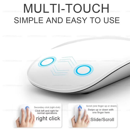 For  Wireless  Mouse Touch Magic Mouse for  Pro Air  PC Laptop Gaming Mice 2.4G USB Mouse Black 1