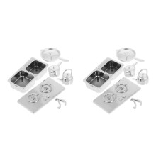 2Sets Zilveren Miniatuur Keukendecor ABS Voor Keukentafel