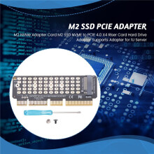 M2 NVMe Adapter Karte M2 SSD NVME auf PCIE 4.0 X4 Riser Karte Festplatten Adapter UnterstüTzt MKEY Adapter für 1U Server