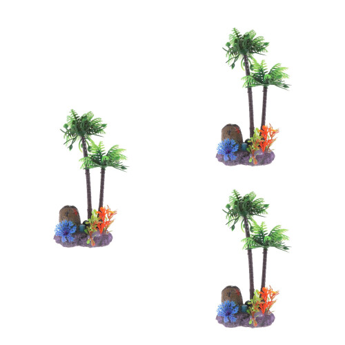 3Pièces Herbes Aquarium Pour Décor Matériau Sûr