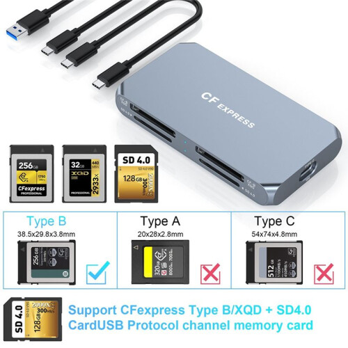 Multifunction XQD Data Card Box Customized Camera  Memory Card Reader CFe-TypeB Card Reader Manufacturer 2