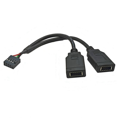 USB 9PIN to Double TYPE-E KEY-A Adapter Cable USB Front Panel Adapter Cable USB 9PIN to 2-Port Type-C Front Panel Cable