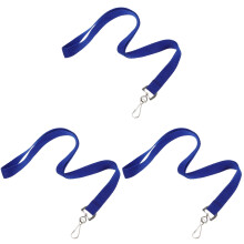 3St Blauwe Multifunctionele Polyester Lanyards Met Badge Houder