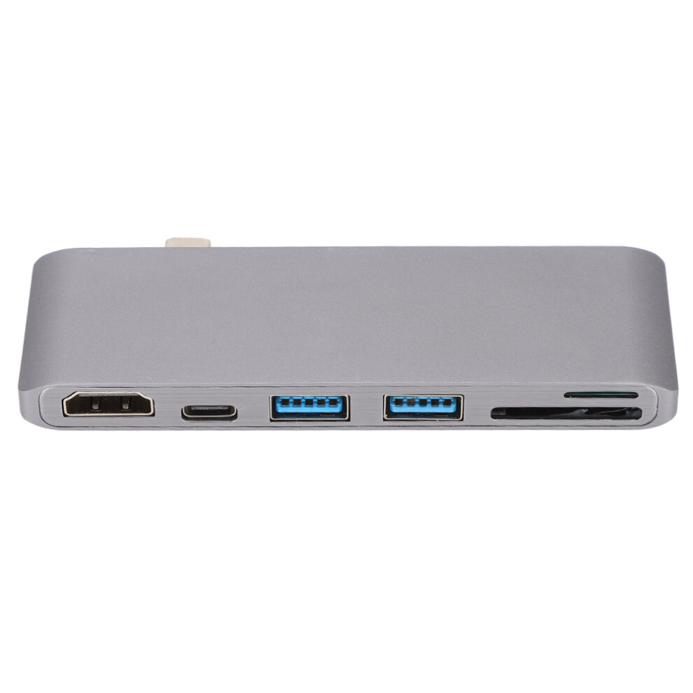 Elegant Space Usb C Hub Adapter, 6In1multiport With Thunderbolt, Sleek And Portable For Macbook And Usb-C Devices Gray 9479868349865