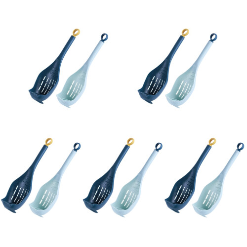 10St Plastic Kolandschep Met Handvat Voor Pasta En