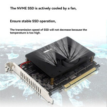4 Disk M.2 NVMe SSD PCIe X16 Adapter Expansion Card 4 X 32Gbps Splitter Card with Cooling Fan