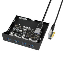 USB-Frontpanel, 4-Port USB 3.0 5 Gbit/S PCIE auf USB 3.0 HUB für Desktop-PC-Diskettenlaufwerkschacht
