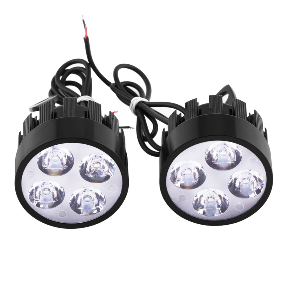 Pair Motorcycle Led Headlight Fog Spotlights 24W 2400Lm Black 7891393102029