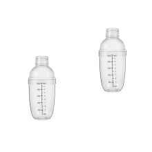 2St Mixer Cup Transparant Met Maatbeker, Bar Shaker Wit Voor Thuis