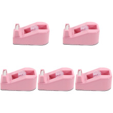 5St Draagbare Roze Tapehouder Plastic Voor Kantoor En Thuis