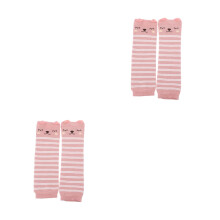 2Pcs Toddler Leg Warmers Cotton Knee Pads Pink Long Baby Leg Protector