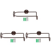 3St Zwarte Metalen Wand Wijnrek, Decoratief En Stevig Flessenhouder