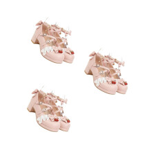 3Paren Paar Roze Pumps Dames Bowknot Decoraties Comfortabele