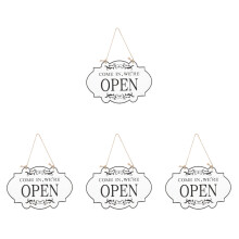 4Pièces Enseignes De Porte En Bois Ouvert Fermé Décoratives