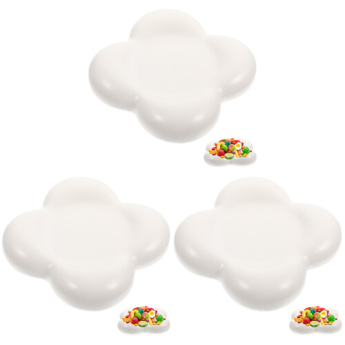 3St Elegant Wit Snackplateau Multifunctioneel En Slijtvast