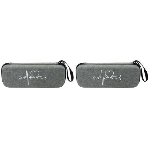 2Pièces Boîte De Transport Pour Stéthoscope Compacte Robuste Grise