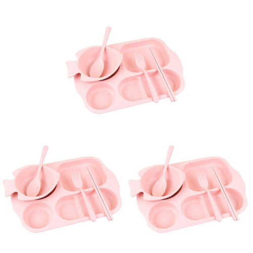 15Pièces Plats Rose Avec Diviseurs En De Blé