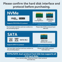 ShuoLe Boîtier de Disque SSD à Double Protocole M. 2 NVME/NGFF Détection Numérique Intelligente de la Santé Boîtier de Disque Dur Typc3.2