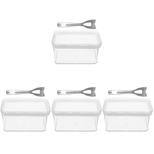 4Ensembles Boîte À Beurre Transparent Couteau Intégré