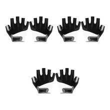 3Paren Anti-Slip Half Finger Fietshandschoenen Zwart Comfortabel Mtb