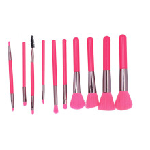 Makeup Brushes Assemblage, Rose Red10Pcs, Synthetic Bristles, Aluminum Ferrules, Wooden Handles, for Beginners & Professionals, Evenly Sweep