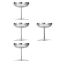 4St Stijlvolle Zilveren Roestvrijstalen Dessertcups Met Hoge Voet