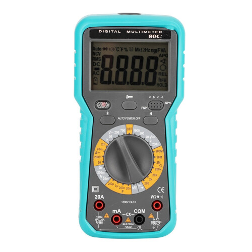Backlit LCD Display Automotive Multimeter True RMS Digital Multimeter For Continuity Test Diode Capacitance Measurement Overload Protection Auto 1
