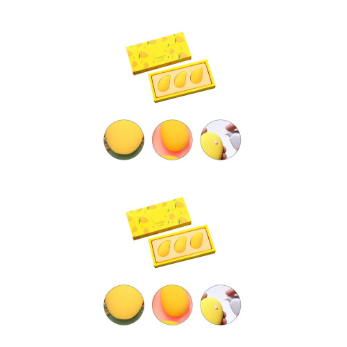 6Pcs Yellow Mango Makeup Sponges Soft Cosmetic Puff for Foundation