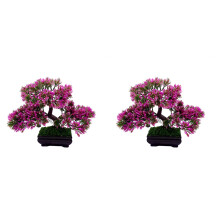 2St Kunstplant Bonsai Paars, Creatief Ontwerp Voor Thuis En Kantoor