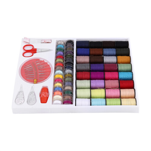 Bright And Long-Lasting Color Sewing Thread Kit with High Quality Polyester Assorted Colors Durable And Strong64Spools Full Accessory Set in 1