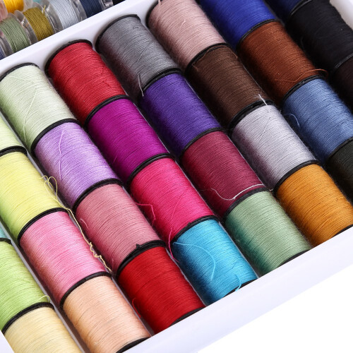 Sewing Kit Tool with Wide Uses Durable And Strong High Quality Polyester Threads Assorted Colors64Spools Set Includes Accessories for Home Machine 2