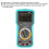 Backlit LCD Display Automotive Multimeter True RMS Digital Multimeter For Continuity Test Diode Capacitance Measurement Overload Protection Auto 7