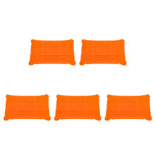 5Pièces Oreiller Portable Gonflable En Velours Orange Pour Randonnée