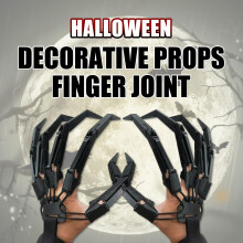 Extensões de dedos flexíveis e realistas para cosplay de Halloween, mãos de esqueleto assustadoras com tecido de PVC respirável e articulações