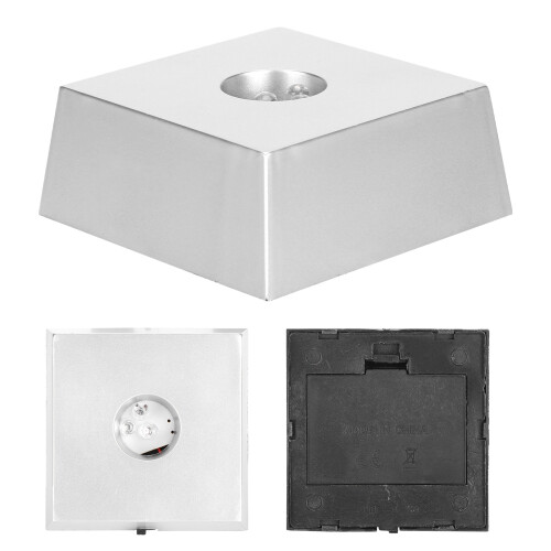 Small Trapezoidal LED Light Base Display Stand with 7 Colors Crystal Holder