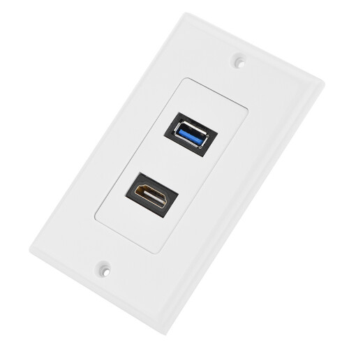 Multimedia Wall Plate HDMI USB3.0Two In One Integrated Socket Universal Compatibility Plug And Play Cables Engineering Wiring Solution Commercial 2