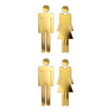 2Paren Set Dure Gouden Badkamerborden Zelfklevend Vrouwen