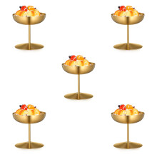 5St Gouden Rvs Ijsbekers Met Voetstuk Voor Desserts En Pudding