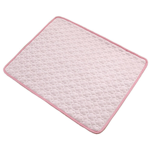 (Grass Pink, L) Cool Foldable Pet Mat for Outdoor