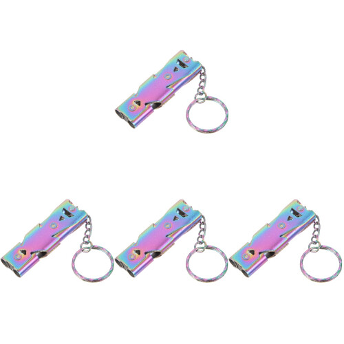 4Pièces Sifflets Animal En Acier Inoxydable Multicolores Pour