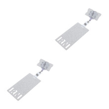 2Pièces Porte-Badge Infirmière Pailleté Argent Rétractable