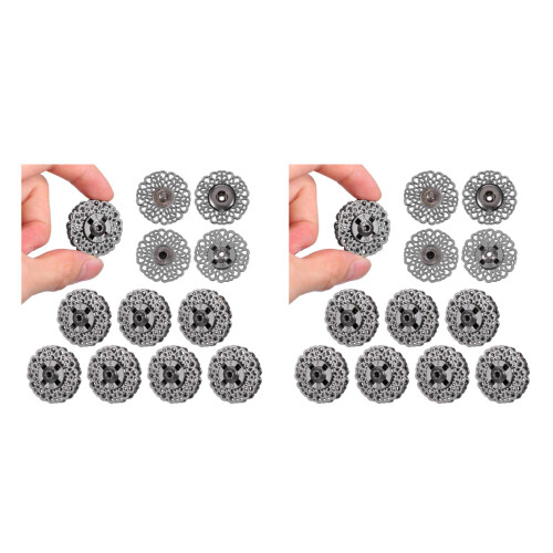20Pièces Boutons À Pression Gris Flocon Pour Couture Mode Durable