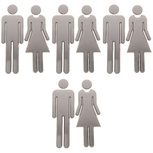 4Paren Paar Duurzame Rvs Wc-Bordjes Voor En Dames