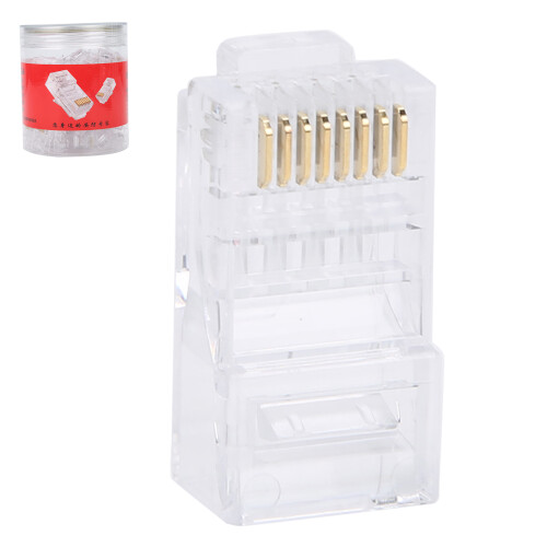 High Reliability Modular Plug with Flexible Latch, 8P8C UTP Connector for CAT6Cable Support, Gold Contact Network End Plug 1
