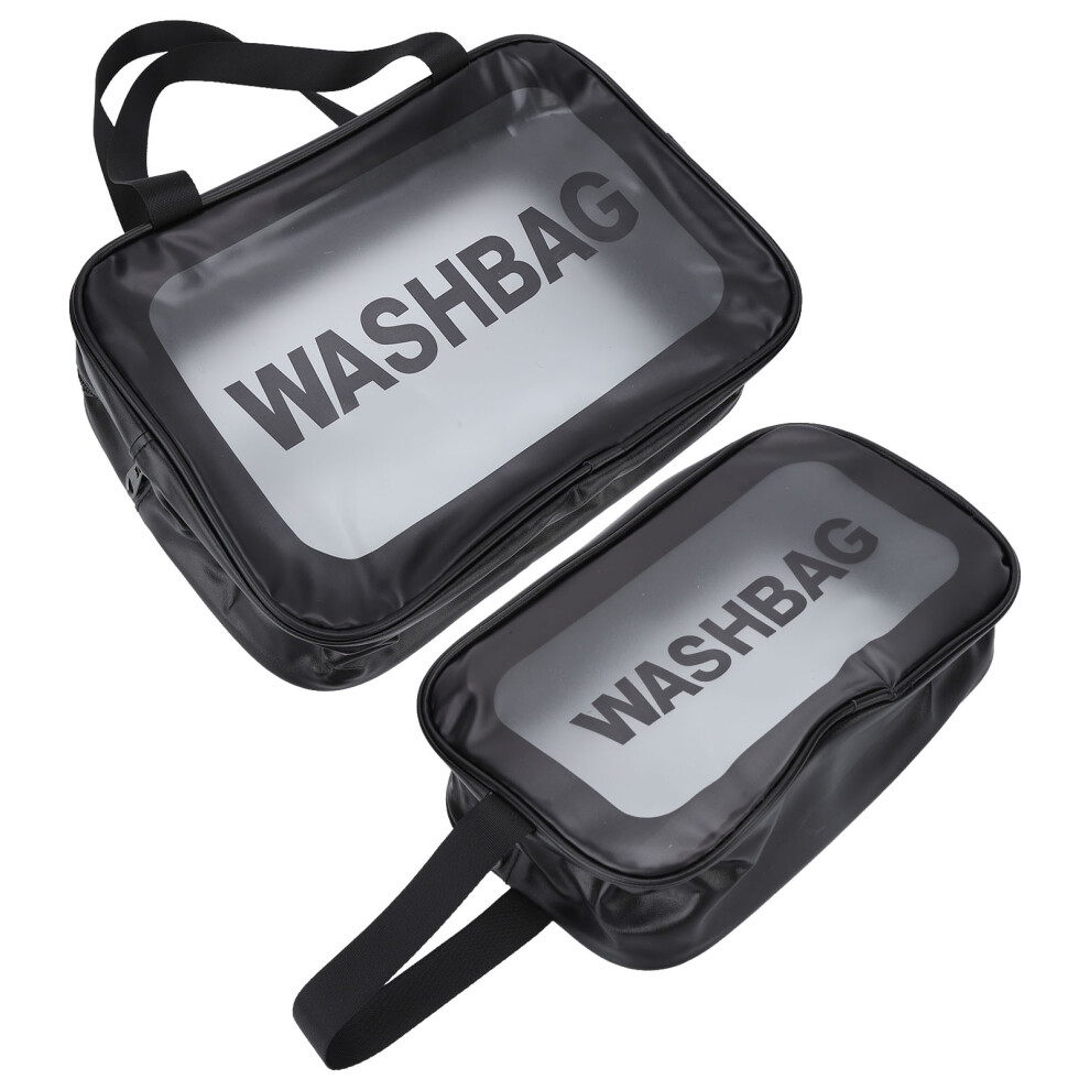 Waterproof Clear Toiletry Bags, Reinforced Zippers Cosmetic Organizer with Separate Dry Wet Areas for Travel (2PCS)
