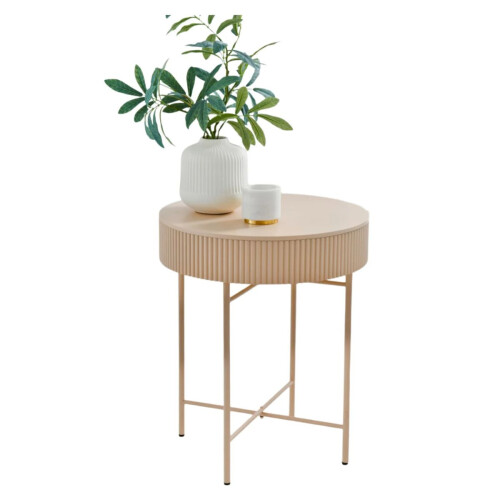 Oak Storage Side Table Round Coffee Table Living Room Small Bedside Table Wooden 2