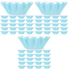300St Cupcake Baking Liners Papieren Bakvormpjes Voor Feestje Blauw