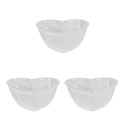 3Pièces Bols Céramiques Blancs Pour Repas Salade Dessert Usage Maison