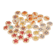 Wooden Button Assortment, 50Pcs Colorful Synth Wood25mm Flat Bottom, Rounded Edges Wear-Defying, Sturdy Decorative Pieces for Crafting and Sewing