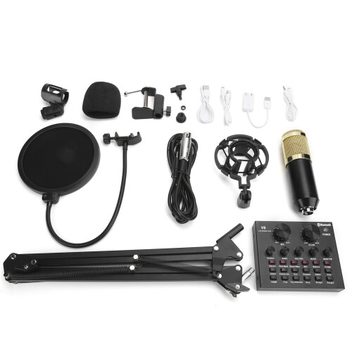 Professional Condenser Microphone, Podcast Equipment Bundle With Cardioid Pickup Pattern For Studio Recording & Broadcasting